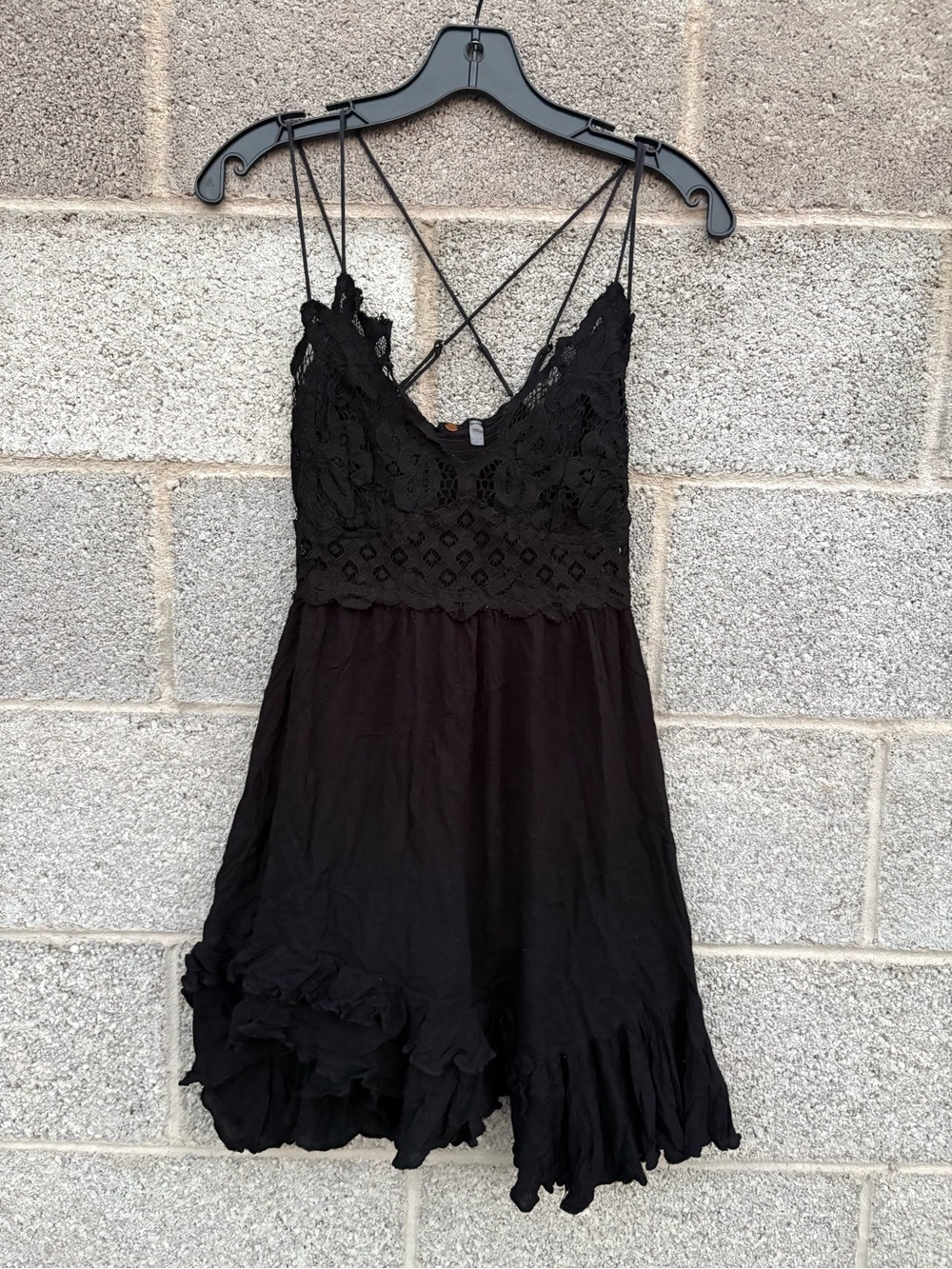 Free People FP One Adella Slip Dress Black Size XS/S* Fairy Coquette Whimsigoth